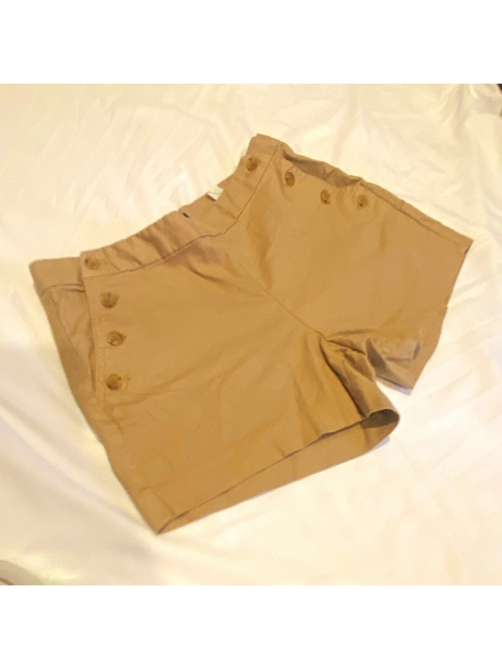 Banana Republic Khaki High-Waist Button-Front Women's Shorts